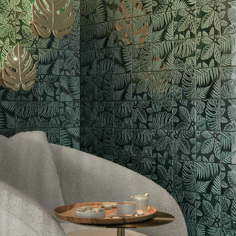 Декор керамический настенный Kerama Marazzi Сантана зеленый темный (SFC001) Декор керамический настенный Kerama Marazzi Сантана зеленый темный (SFC001)