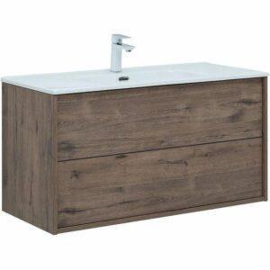 Тумба с раковиной «Aquanet» Lino 100 (Flat 100) подвесная Дуб Веллингтон Тумба с раковиной «Aquanet» Lino 100 (Flat 100) подвесная Дуб Веллингтон
